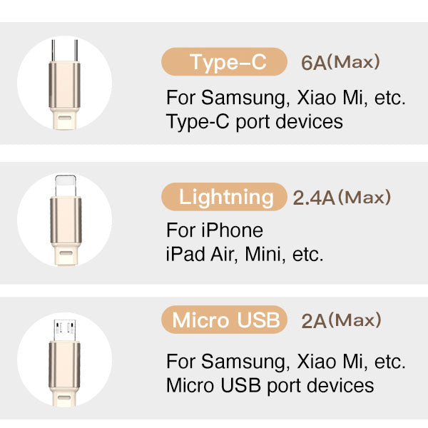 3 in 1 Retractable Charging Cable