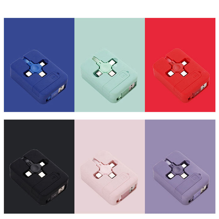Retractable 3 in 1 Charging Cable with Phone Stand