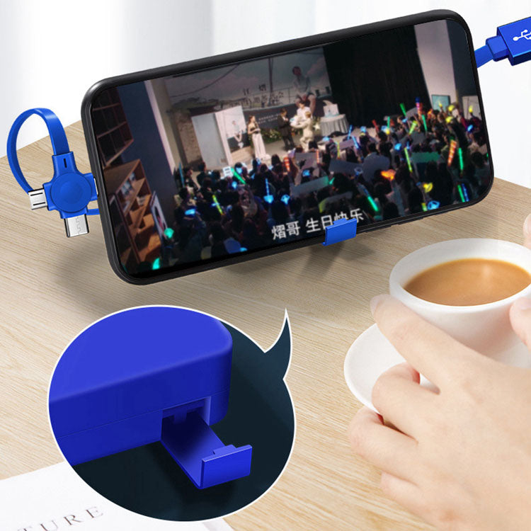 Retractable 3 in 1 Charging Cable with Phone Stand